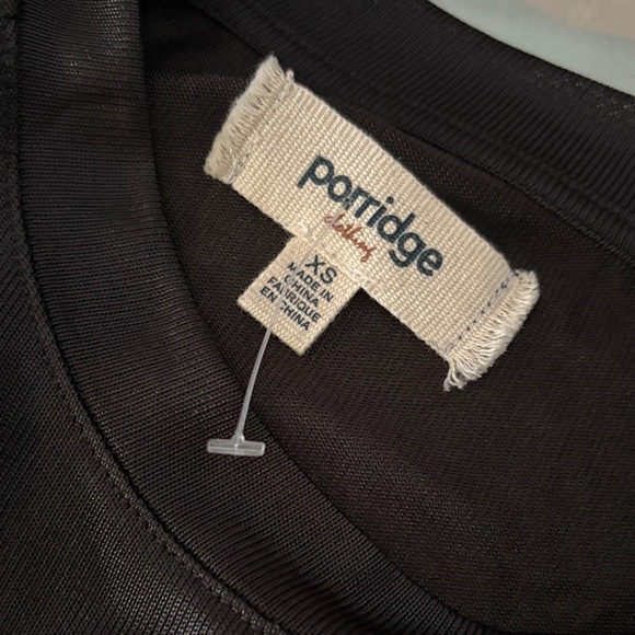 Anthropologie Porridge Elegant Black Short Sleeve Women's Tee - Picture 5 of 6